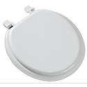 White, Round, Wood Toilet Seat