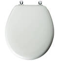 White Round Wood Toilet Seat