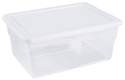 16-Quart Clear/White Plastic Latching Storage Box