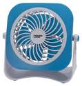 4-Inch Plastic 2-Speed Dual Powered Table Fan, Assorted Colors
