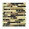 9.1-Inch X 10.13-Inch Brown Gloss Mosaic Wall Tile