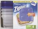 24-Ounce Ziploc-Snap 'n Seal Disposable Square Food Container, 4-Pack