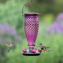 Diamond Wine Top-Fill Glass Hummingbird Feeder, 24-Ounce Nectar Capacity