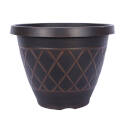 15-Inch Brown Resin Round Garden Planter