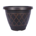 13-Inch Brown Resin Round Garden Planter