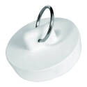 White Rubber Drain Stopper, For 1-1/8 To 1-1/4-Inch Drain