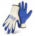 Large White/Blue Flexi Grip String Knit Glove With Latex Palm
