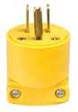 250-Volt Yellow Grounded Straight Electrical Plug