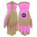 Hi-Dex Leather Palm Women's Gardening Gloves, 1-Pair, Pink, S