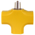 Yellow 90-Degree Three Outlet Triple Tap