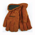 Men's Large Brown Cowhide Leather High-Durability Driver Gloves
