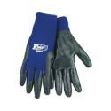 Kinco 1890-L High-Dexterity Work Gloves, Men's, L, Knit Wrist Cuff, Nitrile Coating, Nylon Glove, Gray/Navy Blue