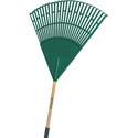 26-Tine Poly Lawn And Leaf Rake With 48-Inch Wood Handle