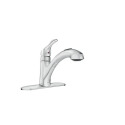 Renzo™ Chrome 1-Handle Low-Arc Pull-Out Kitchen Faucet
