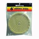Forney 72040 Buffing Wheel, 1/2 In Arbor, 6 In Dia, Cotton