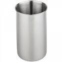2 Quart Utensil Canister, Solid Bottomed Polished Stainless Steel Canister Is 4 Inch Wide And 6 1/4 Inch Deep With A Rolled Edge
