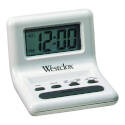 Glow White, CelebrityCompact Travel Alarm Clock, With LCD Display