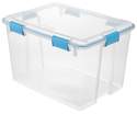 80-Quart Clear Gasket Storage Box With Blue Aquarium Latches And Gaskets