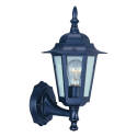 Outdoor Wall Lantern, 120 V, 60 W, A19 or CFL Lamp, Aluminum Fixture, Black
