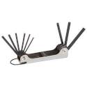 Fold-Up Hex Key Set, Chrome Vanadium Steel, Black, 9-Piece