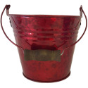 8-Inch Galvanized Planter In Red