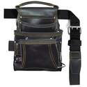 10-Pocket Carpenter's Top Grain Leather Nail And Tool Bag With Belt