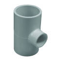 300 Series Pipe Reducing Tee, 1-1/2 x 3/4 In Run, Slip Run Connection, 1-1/2 In Branch, White