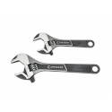 Black Phosphate Adjustable Wrench Set, 2-Piece