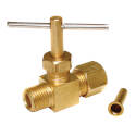 Dial Manufacturing 94195 Straight Needle Valve, 1/4 In Cc X 1/8 In Mpt, Brass, For Evaporative Coolers