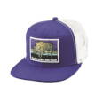 Purple Justin Mesh Back Ball Cap With Bull Patch