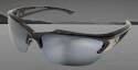 Khor Gloss Black Nylon Frame Safety Glasses With Non-Polarized Silver Mirror Lens