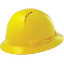 Yellow Briggs Full Brim Hard Hat, 12 In L X 11 In W X 6-1/2 In H, 4-Point Suspension, Polymer Shell