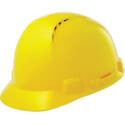 Yellow Briggs Short Brim Hard Hat, 12 In L X 11 In W X 6-1/2 In H, 4-Point Suspension, Polymer Shell