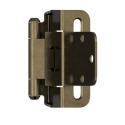 2-1/4-Inch Self-Closing Partial Wrap Around Cabinet Hinge Burnished Brass