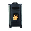 2200-Sq. Ft. Wood Pellet Stove With Brushed Curved Sides   