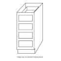 18-Inch Oaw 24-Inch Oad Oak 4-Drawer Base Cabinet  
