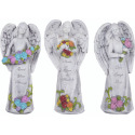 5-Inch X 4-Inch X 12-Inch Angel With Floral Accents Statue, Assorted, Each