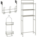 Steel/Satin Nickel Finish Bath-In-A-Box Storage Suite, 3-Piece