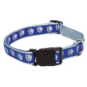 10 To 16-Inch Blue Two-Tone Pawprint Collar