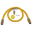 48-Inch Yellow Epoxy/Stainless Steel Gas Range Installation Kit, With ArmorBoost™ EFV (Excess Flow Valve)