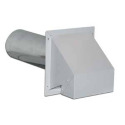 4-Inch, White, Heavy Duty Wall Exhaust/Intake HoodW/Scrn