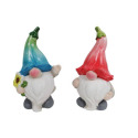 Ceramic Gnome With Flower Hat Statue, Assorted, Each