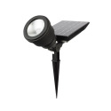200-Lumen Black Metal Solar Spotlight