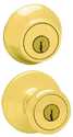 Brass Tylo Signature Ball Deadbolt Combo Entry Knob Lockset