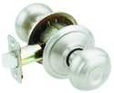 Schlage F Series F10VGEO619 Passage Knob, Georgian, Round, Metal, Satin Nickel, Full Lip Round Corner Strike