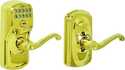 Electronic Entry Lever Bright Brass