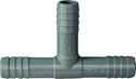 1/2-Inch Gray Polypropylene Hose Tee Without Clamps