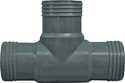 2-Inch Gray Polypropylene Hose Tee Without Clamps