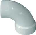 Spigot x Hub 90° DWV Sanitary PVC Elbow, 4"