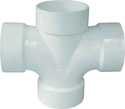 3 x 3 x 1-1/2 x 1-1/2-Inch PVC Reducing Double Sanitary Tee